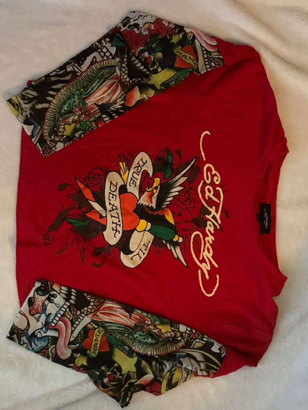 Ed Hardy Red Tattoo-Inspired Long Sleeve Shirt
